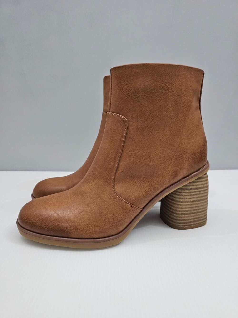 Korks Kork Ease Destiny Block Heel Ankle Boot Womens 10 Tan Comfy Minimalist NEW